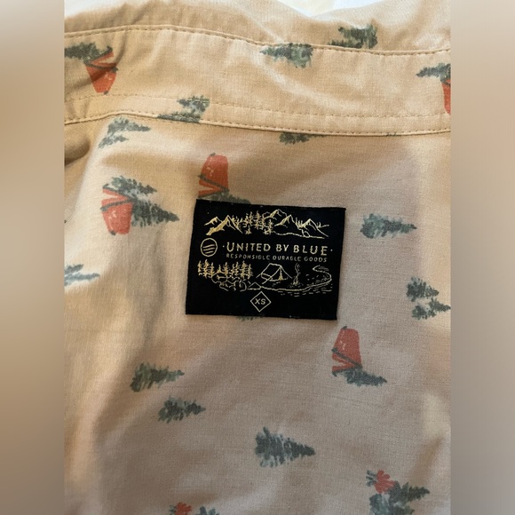 United by Blue Camping Print Button Down XS - Picture 2 of 10